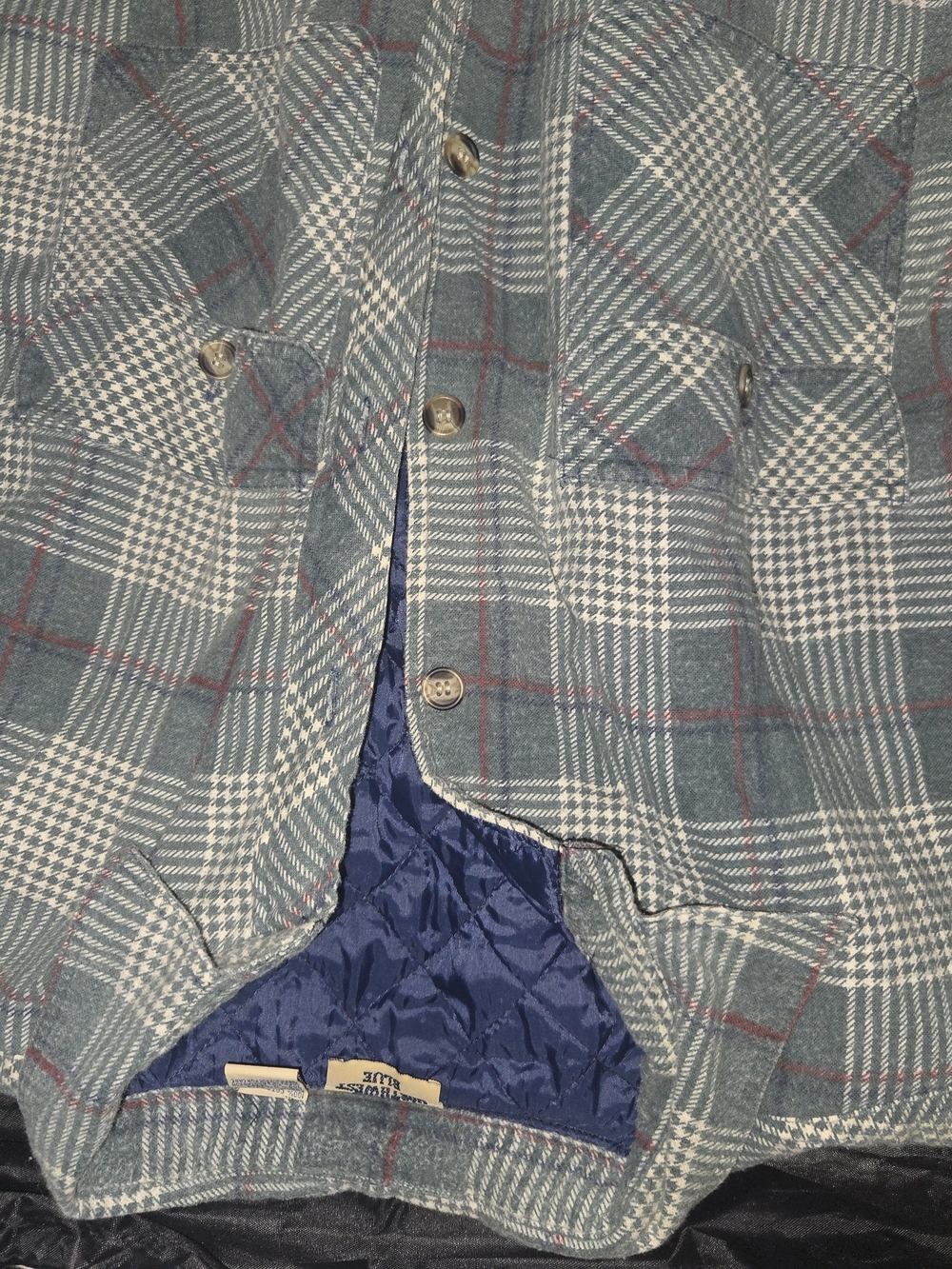 Men's Plaid Quilted-Lined Jacket - Blue/Gray